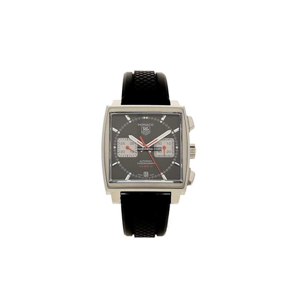 TAG Heuer Monaco Watch - Black Rubber Br...