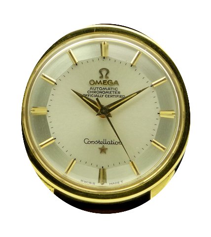 Omega Constellation silvered dial, 18 kt...