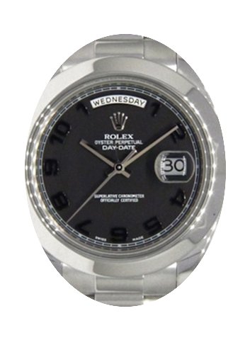 Rolex Day-Date II 218206-BLKADP 41mm Bla...