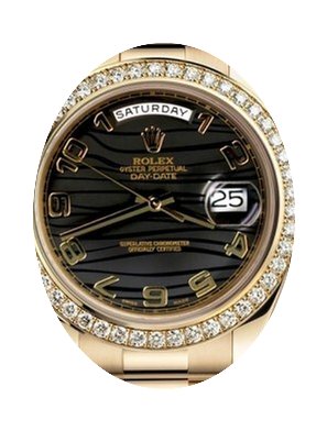 Rolex Day-Date II 218348-BLKADP 41mm Bla...