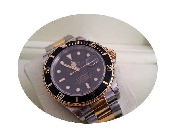 Rolex Oyster Submariner Gold Steel Black...