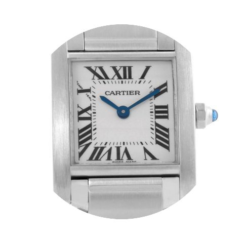 Cartier Tank Francaise Ladies Silver Dia...