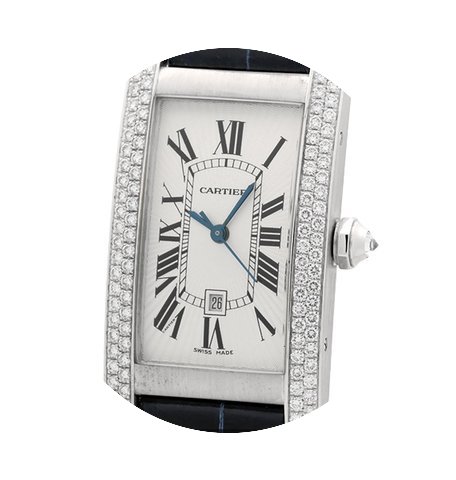 Cartier Tank Americaine 18k White Gold D...