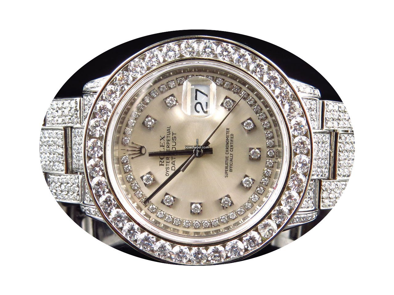Rolex Full Iced Mens Rolex 36 MM Datejus...