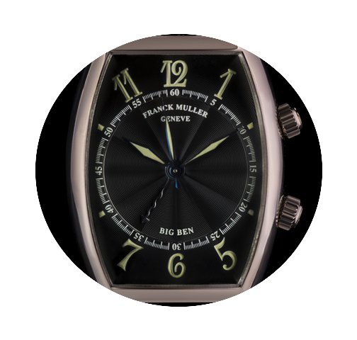 Franck Muller 18k W/G Black Guilloche Di...