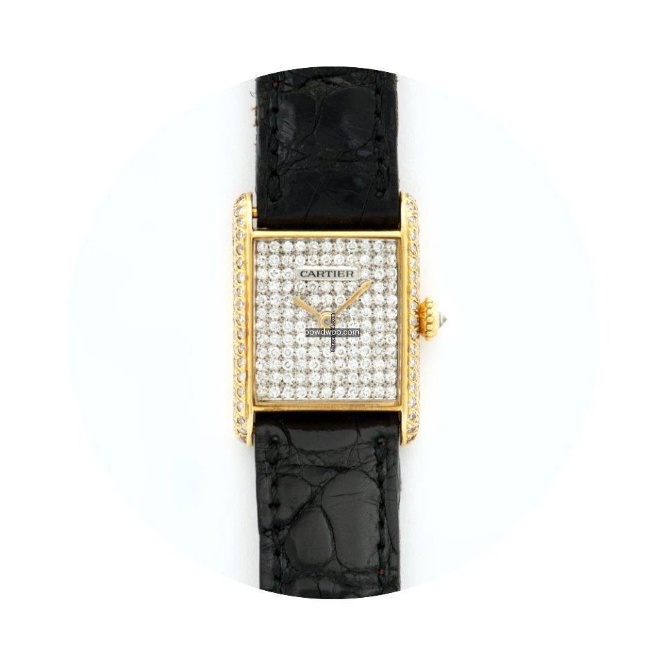 Cartier Yellow Gold Tank Diamond Watch...