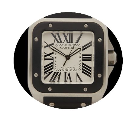 Cartier Santos 100 Rubber XL Stainless S...