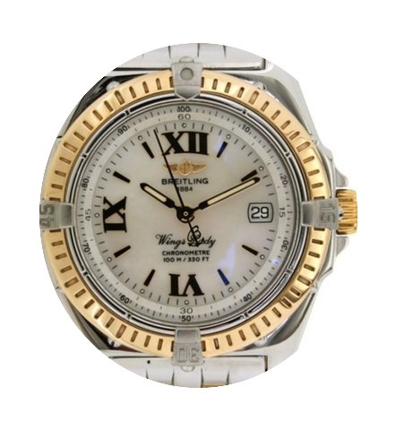 Breitling Wing Lady D67350 In Yellow Gol...