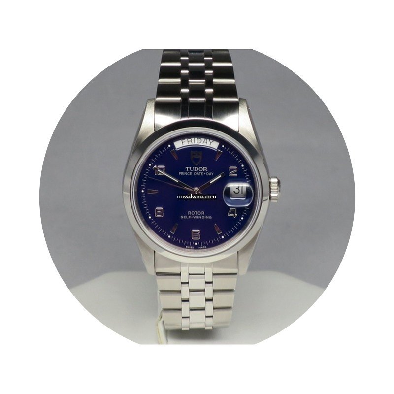 Tudor Prince Date   Day Steel Blue Polis...