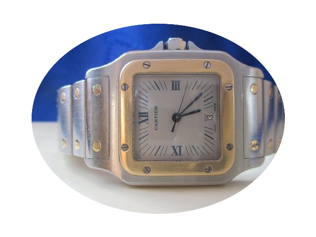 Cartier Santos Galbee in Stahl/Gold mit ...