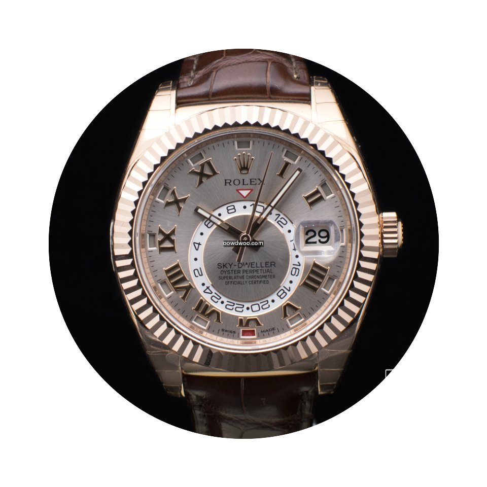 Rolex Sky-Dweller Rose Gold Sundust Dial...