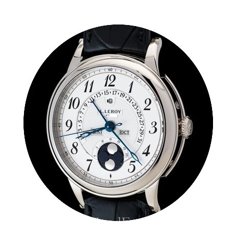 L.Leroy Osmior 18K White Gold Retrograde...