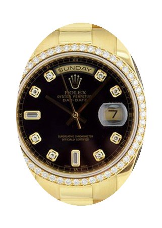 Rolex Day-Date 36 118348-BLKDP Black Dia...