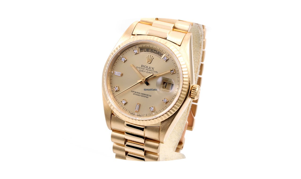 Rolex 18k Yellow Gold 36mm President Fac...