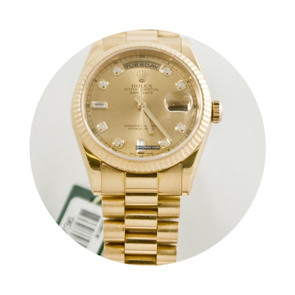 Rolex DayDate 118238 Rolex Diamond Dial ...