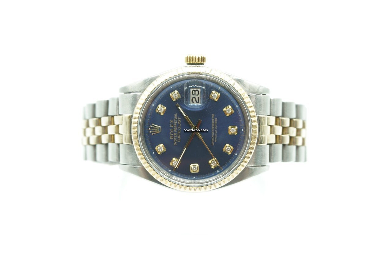 Rolex Datejust 36mm Two Tone Vintage Blu...
