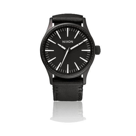Nixon The Sentry 38 Leather Black/White ...