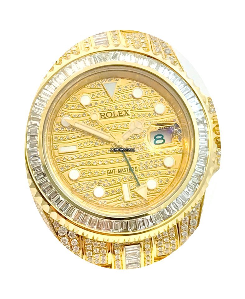 Rolex GMT Master II 2 Ice Baguette Diamo...