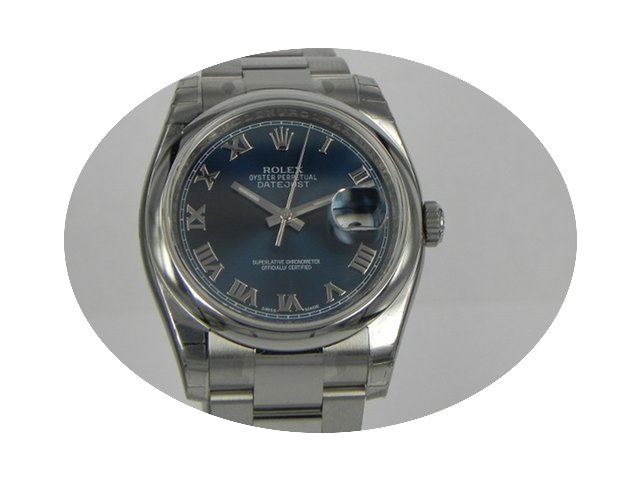Rolex DATEJUST QUADRANTE BLU ROMANI...