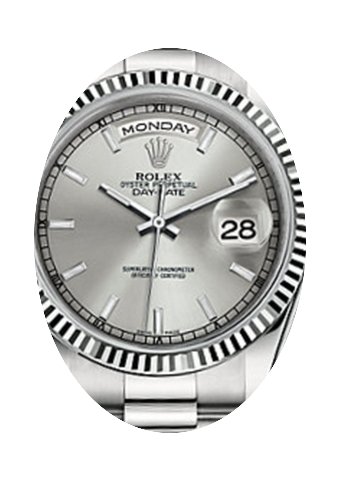 Rolex Day-Date 36 118239-SLVSP Silver In...