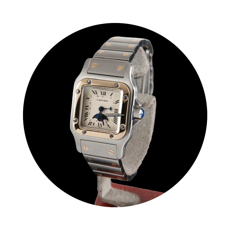 Cartier Santos Steel and Gold Moon Phase...