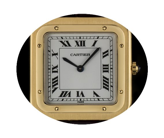 Cartier 18k Yellow Gold White Roman Dial...