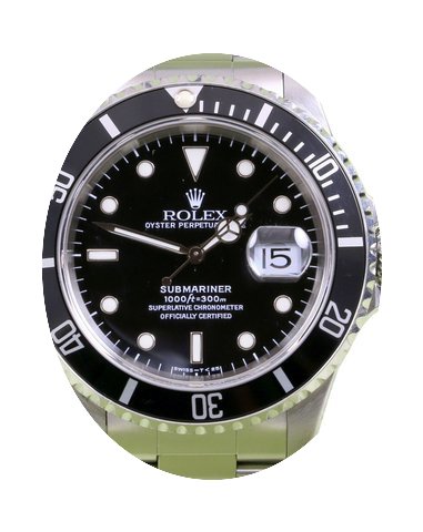 Rolex Submariner 16610 Men's 40mm Black ...