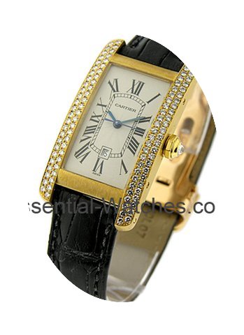 Cartier Mid Size Tank Americain with Dia...
