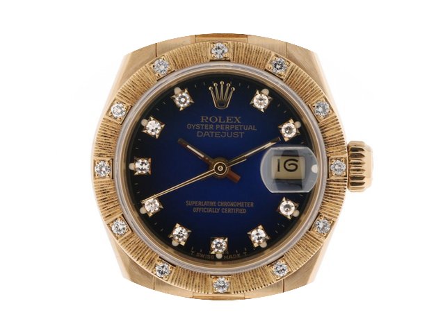 Rolex Datejust Lady Gelbgold Rindengravu...
