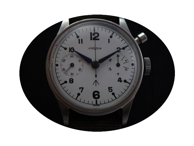 Lemania Vintage Military Monopusher Chro...