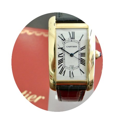 Cartier Tank Americane Jellow Gold Men...