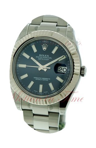 Rolex Datejust II, Blue Index Dial, Whit...