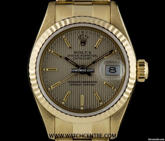 Rolex 18k Yellow Gold O/P Silver Tapestr...