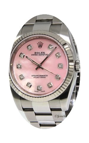 Rolex Oyster Perpetual Steel MOP Pink Di...
