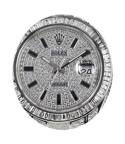 Rolex DateJust II 41mm Steel Fully Diamo...