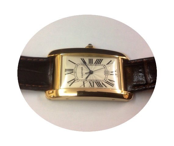Cartier Tank American automatic 18k yell...