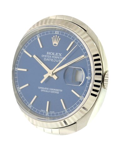 Rolex Datejust Stainless Steel Blue Stic...