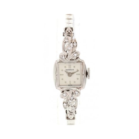 Benrus Ladies Vintage Benrus 14k White G...