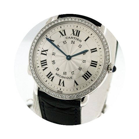 Cartier Ronde Louis Mid-Size 18k White G...