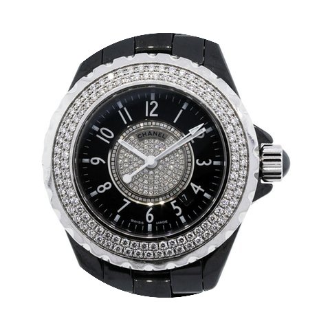 Chanel H1708 J12 Diamond Bezel Black Dia...