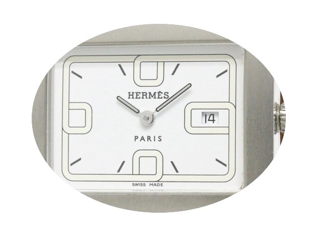 Hermès Barenia Steel Leather Quartz Lad...