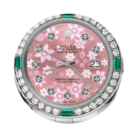 Rolex 36mm Datejust Glossypink Flower Em...