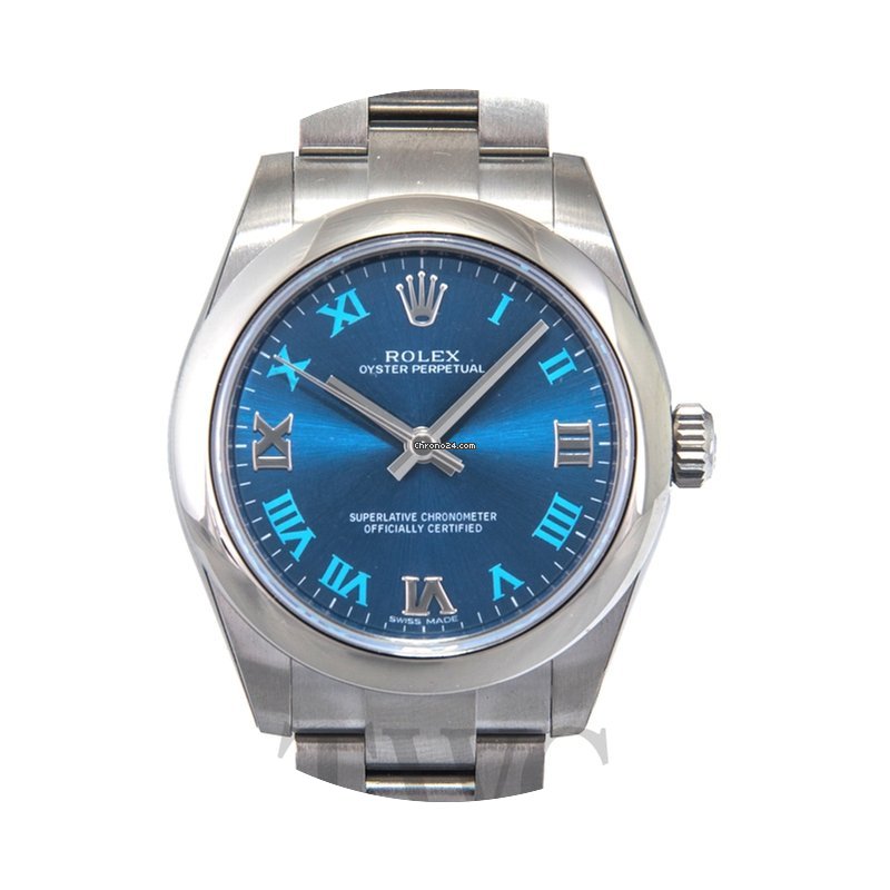 Rolex Oyster Perpetual Midsize Blue/Stee...