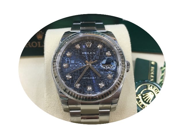Rolex 116234 Datejust Blue Jubilee Diamo...