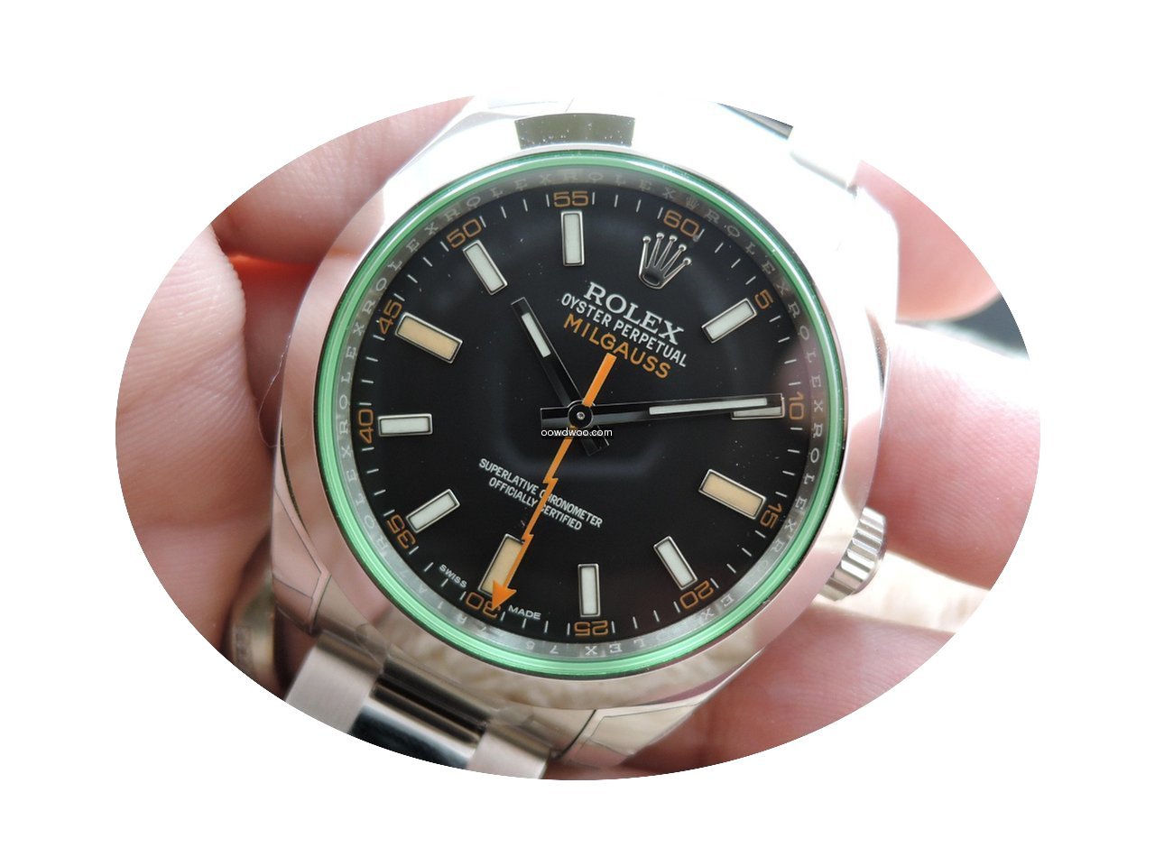 Rolex MILGAUSS 116400GV Green Glass Full...