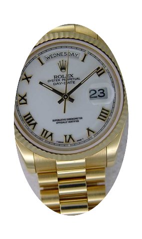 Rolex Mens President Gold Watch With Whi...