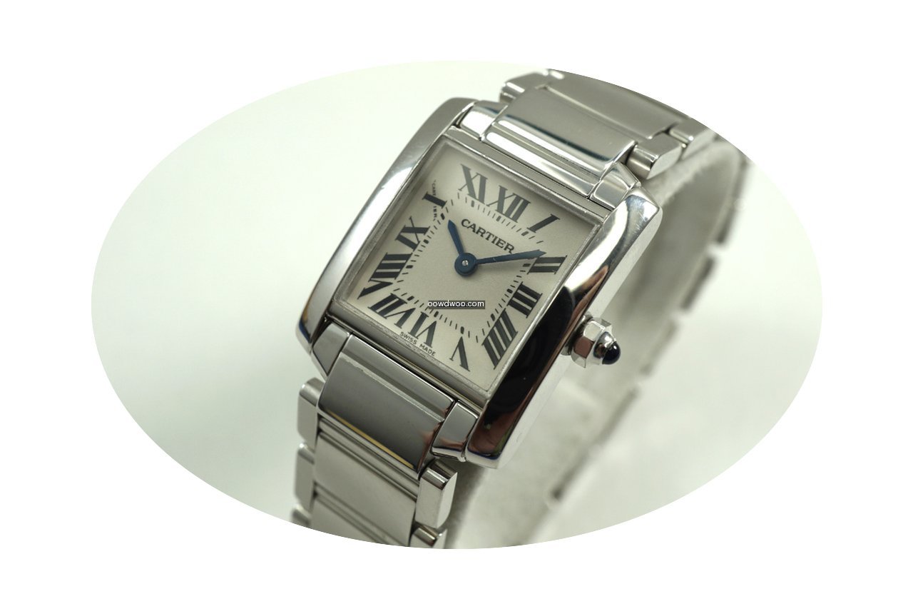 Cartier Tank Francaise 18k white gold la...