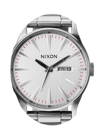 Nixon A356-130 Sentry SS Silver 42mm 10A...