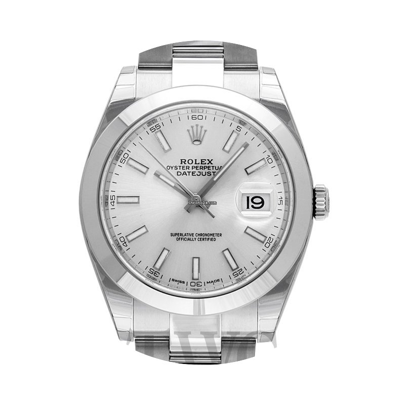 Rolex Datejust 41 Silver/Steel 41mm Oyst...