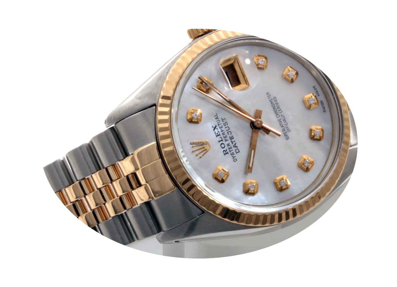 Rolex 18K/SS Datejust Custom Mother of P...